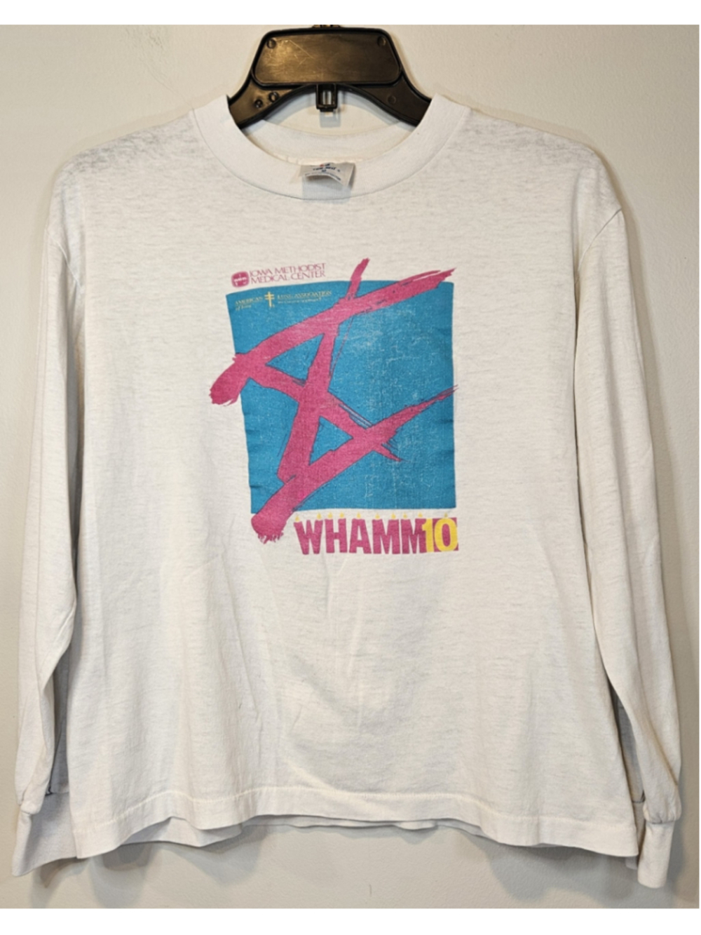 Vintage WHAMM 10 Iowa Running Shirt M Tee Jays USA Long Sleeve 80s 90s